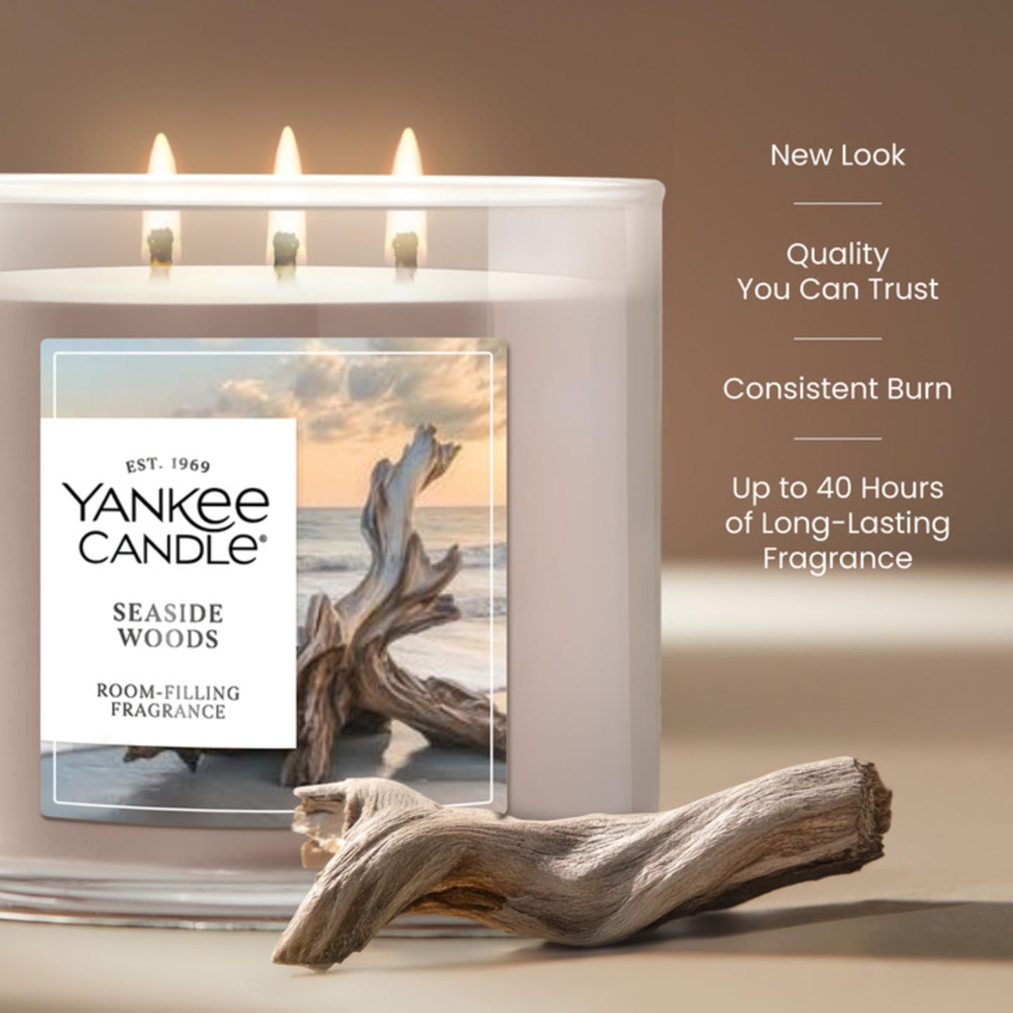 Yankee Candle Cliffside Sunrise, Scented Candle, 22oz Large Jar with up to 150 Hour Burn Time, Giftable