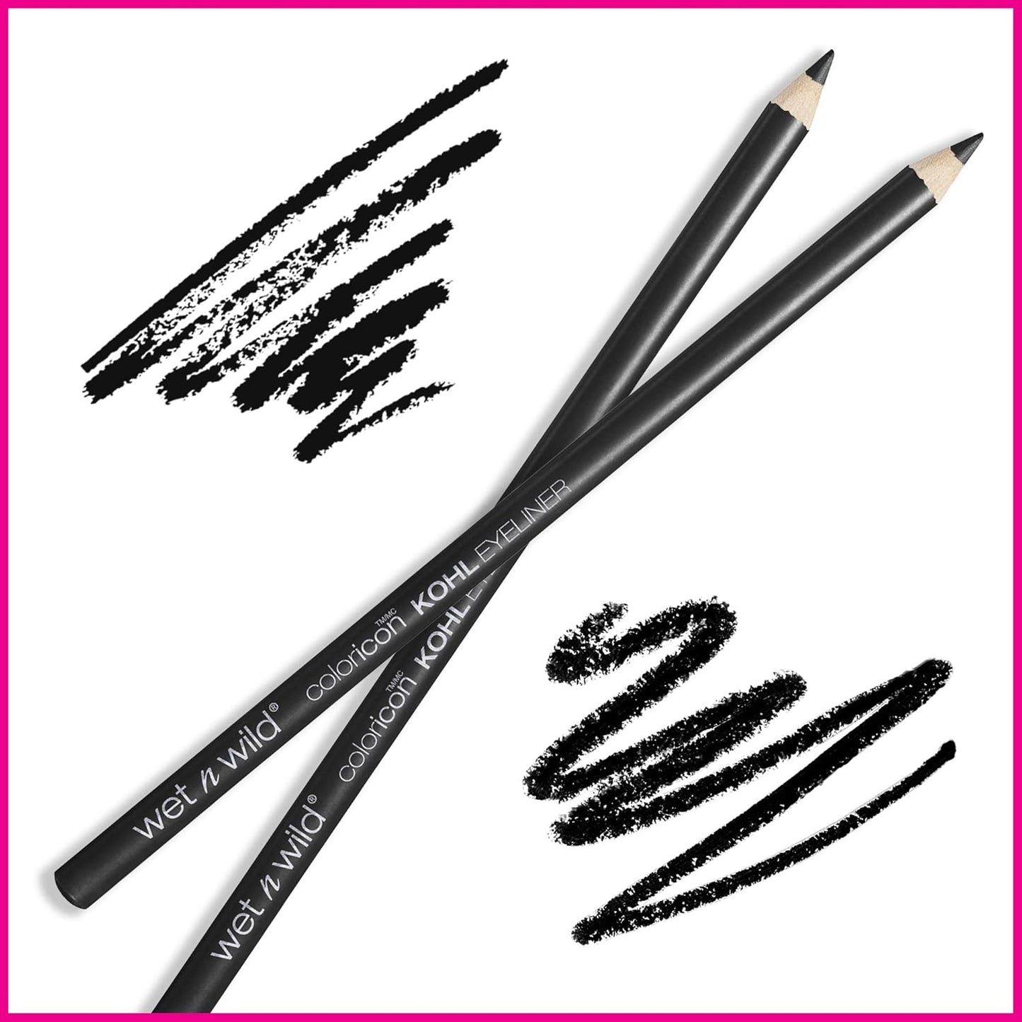 wet n wild Color Icon Kohl Eyeliner Pencil - Rich Hyper-Pigmented Color, Smooth Creamy Application, Long-Wearing Matte Finish Versatility, Cruelty-Free - Baby's Got Black