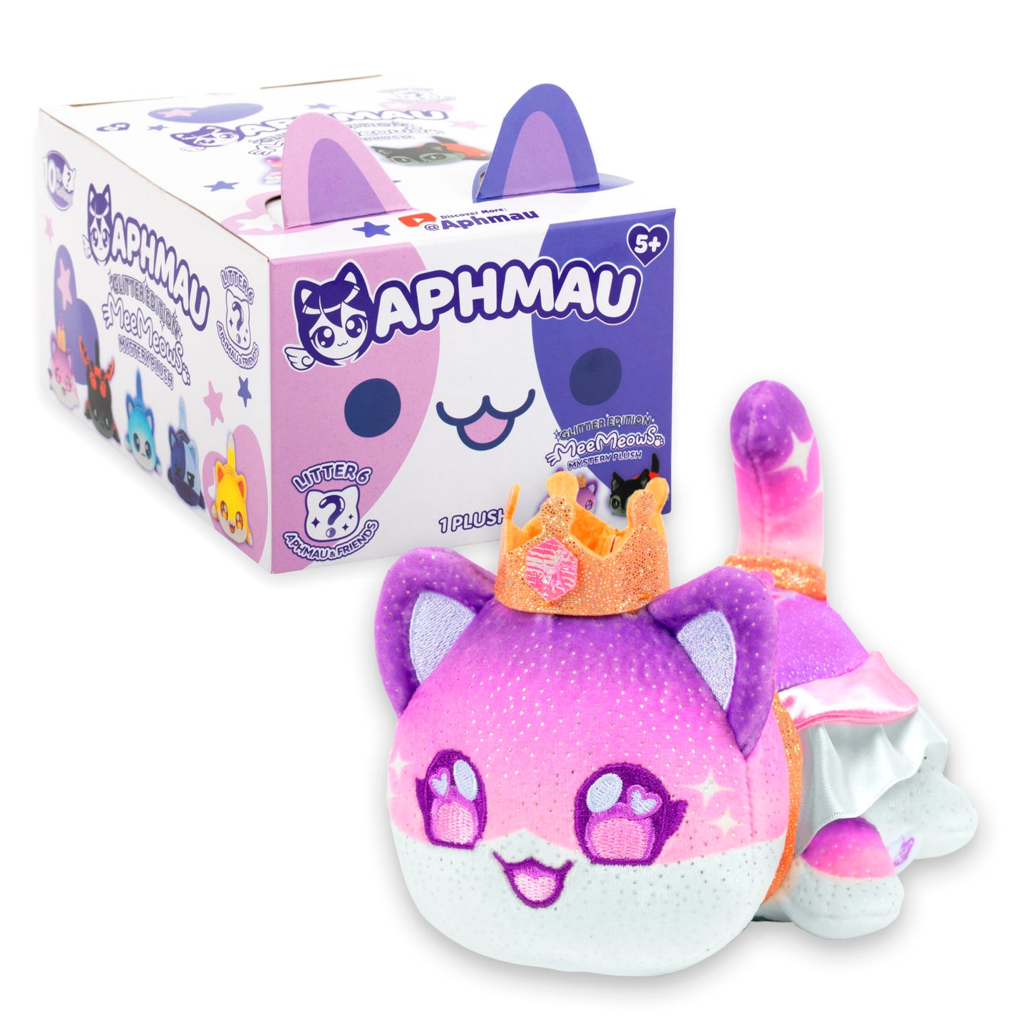 Aphmau 6” MeeMeow Mystery Plush – Ice Cream; YouTube Gaming Channel, Blind Box, 1 of 8 Possible Ice Cream MeeMeows, Official Aphmau Merch