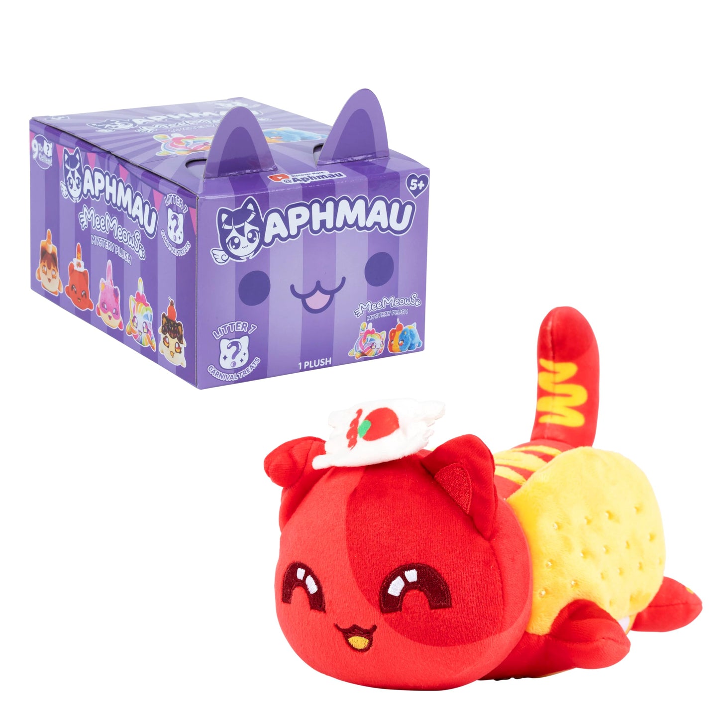 Aphmau 6” MeeMeow Mystery Plush – Ice Cream; YouTube Gaming Channel, Blind Box, 1 of 8 Possible Ice Cream MeeMeows, Official Aphmau Merch