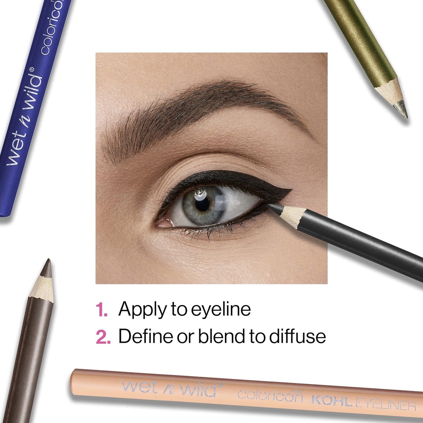wet n wild Color Icon Kohl Eyeliner Pencil - Rich Hyper-Pigmented Color, Smooth Creamy Application, Long-Wearing Matte Finish Versatility, Cruelty-Free - Baby's Got Black
