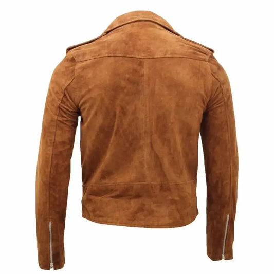 Men's Native American Suede Leather Motorcycle Jacket-1