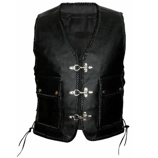 Mens Native American Leather Vest-0